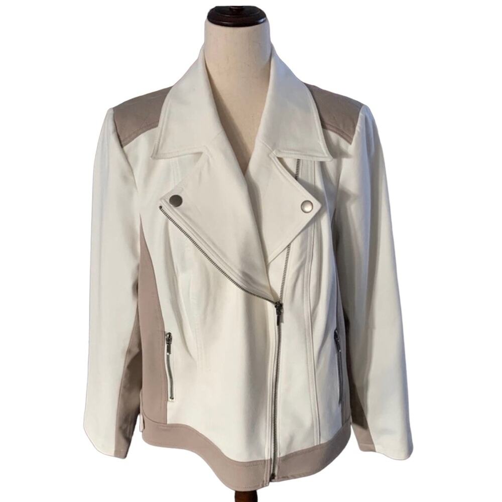 International concepts motorcycle side‎ zippered jacket. Woman’s Size 0X.